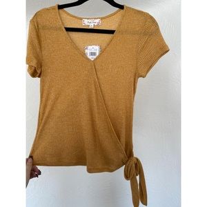 NWT faux wrap top with side tie